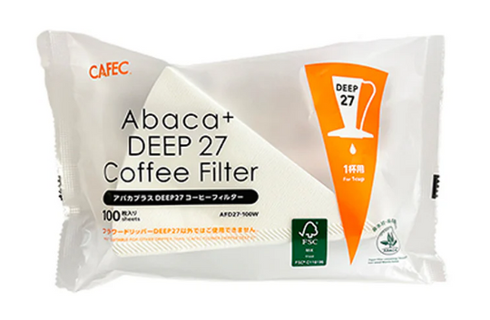 Abaca+Deep27 Coffee Filter (white) 100pcs/pack