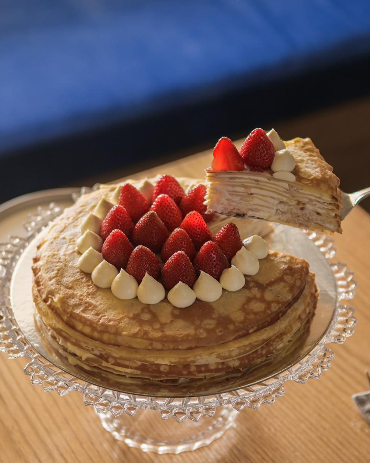 Lychee and Strawberry Crepe Whole Cake