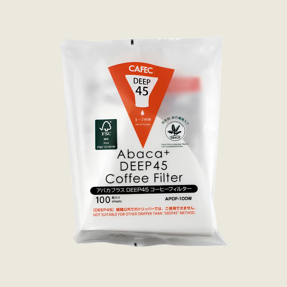 Abaca + Deep 45 paper filter (white) 100pcs/pack