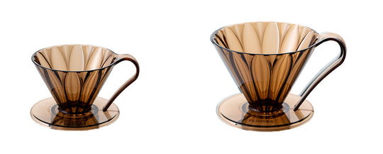 Tritan Cone-Shaped Flower Dripper (Clear Pink-Brown)